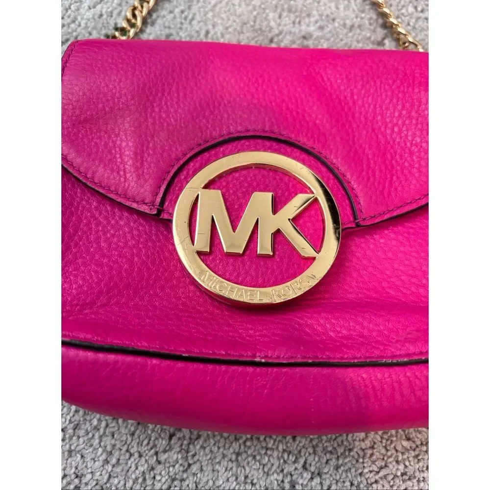 Michael Kors Small Fulton Crossbody Bag magenta statement bag, $178